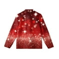 thumbnail image 3 of CCRFTGI Girls Long Sleeve Shirts for Child Size 10-12 Causal Back To School Button Down Collared Shirts Formal Floral Print Dress Shirt Classic Fall Uniform Shirt with Pocket Red 9-10 Years, 3 of 4