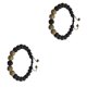 thumbnail image 1 of Sonducket Pulseras a juego de moda, difusora de rocas de negra mate ajustable, joyería exquisita para mujer, regalos para hombres Oro 2Conjunto, 1 of 6
