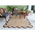 thumbnail image 2 of Chouhan Rugs Natural Jute Black Scalloped Rug Bohemian Rug Decor Rug Handwoven Rug Custom Rug Decorative Rug, 2 of 6