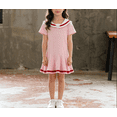 thumbnail image 3 of LIaqionyy Girls Dress School Uniform Cute Shorts Sleeve Collared Casual Cotton Classic Fashion Dresses Clothes, 3 of 7
