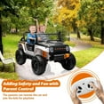 thumbnail image 4 of 24V Ride On Car for Kids, 2 Seater Electric Truck with Remote Control, 4x45W Powerful Engine, Battery Powered Ride On Toys for Kids, 4WD/2WD Switchable, Led Headlight,Black and White, 4 of 8
