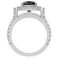thumbnail image 3 of Black Diamond Cushion Cut Double Halo Diamond Wedding Rings for Women 14K White Gold 3.80 CTW (G,SI), 3 of 5