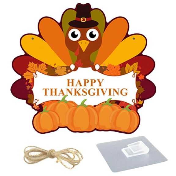 WORGEOUS  Thanksgiving Themed Hanging Sign Wall Decoration for Living Room Ornament Home