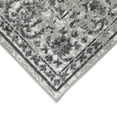 thumbnail image 3 of 8' Gray Round Floral Power Loom Area Rug With Fringe, 3 of 4