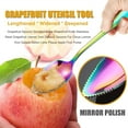 thumbnail image 4 of Duslogis Grapefruit Spoons Set,4 Stainless Steel Grapefruit Spoons with Serrated Edge and 1 Grapefruit Knife,Kiwi Knife Dessert Spoons Grapefruit Utensil Tool for Berry Lemon Salads (Colorful), 4 of 7