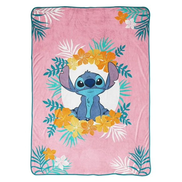 Lilo & Stitch Tropical Floral Fleece Blanket
