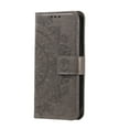 thumbnail image 3 of Wallet Case Compatible with iPhone 15 Pro PU Leather, Mandala Flower Floral Embossed Stand Feature with Wrist Strap and 3-Slots ID & Credit Cards Pocket Magnetic Clasps - Gray, 3 of 4