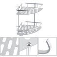 thumbnail image 3 of Aluminum Dual Tier Shower Caddy Shelf Bathroom Corner Rack Storage Towel Holder, 3 of 5