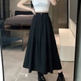 thumbnail image 6 of Women's High Waisted Maxi A-Line Skirt Elegant Pleated Long Skirt with Pockets Flowy Swing Skirt for Office Work Formal Party Wedding Guest Solid Style, 6 of 7