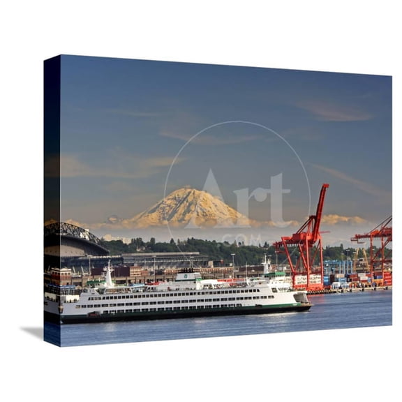 Ferry Leaving Seattle, Seattle, Washington, USA, Scenic Transportation Stretched Canvas Wall Art by Richard Duval Sold by Art.Com