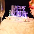 thumbnail image 5 of BalsaCircle Clear 5x3 in Acrylic Happy Birthday LED Cake Topper Wedding Party Events Decorations Supplies, 5 of 8