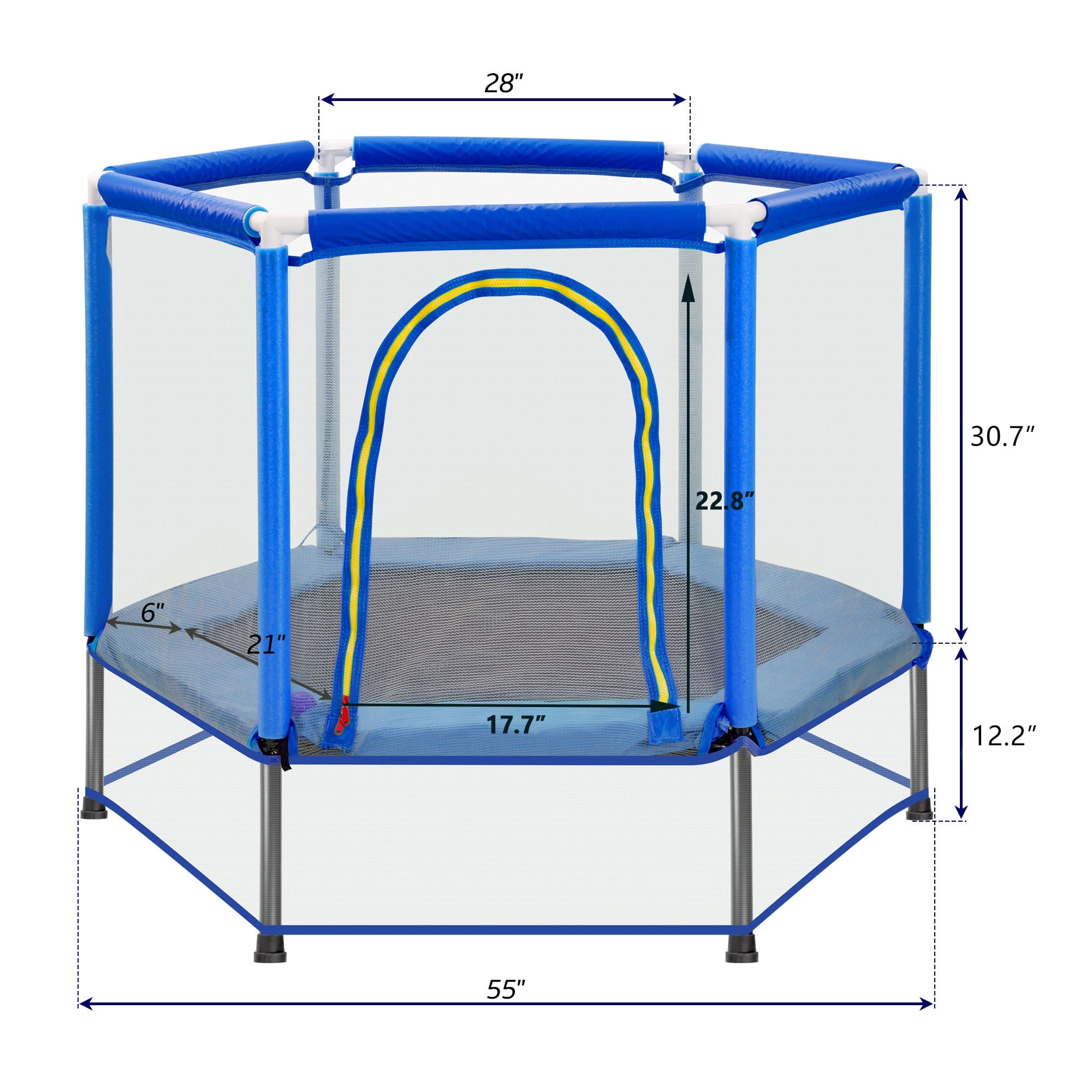 Trampoline for Kids with Ocean Balls, Segmart Toddler Trampoline for Boys & Girls, Kids Indoor Trampoline with Safety Enclosure, Small Recreational Trampolines with No-Gap Safe Design for Gifts