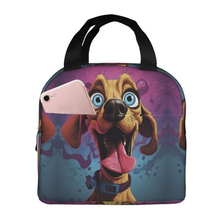 Insulated Lunch Bag for Women Men - Cartoon Big-Eyed Dog Leakproof Cooler Lunch Box for Women Men  Lunch Tote Bags for Work School Picnic Travel