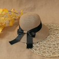 thumbnail image 4 of Sombrero de Paja, Sombreros de Playa de Verano para Mujer Sombrero de Sol de ala Ancha Sombrero de Paja de ala Ancha Plegable Protección Anti-UV, 4 of 5