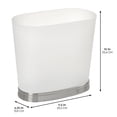 thumbnail image 5 of iDesign Gina Bathroom Trash Can, 3.2 Gallon Small Plastic Oval Open Top Garbage Bin, Made in USA, 2 Pack, Silver, 5 of 5