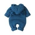 thumbnail image 6 of Mepaouo Infant Boys Girls Knit Sweater Romper Baby Toddlers Long Sleeve Hooded Button Up Winter Outfits 18-24M, 6 of 7