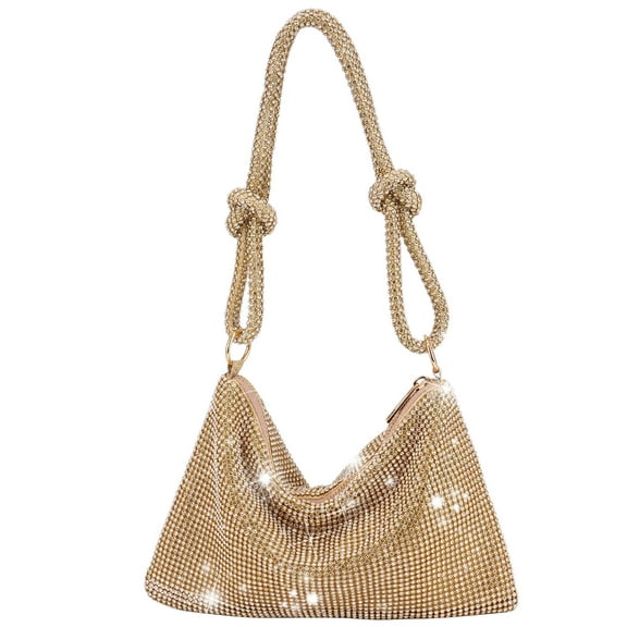 Deago Rhinestone Purse for Women Cluth Evening Bag Glitter Sparkly Mini Handbags for Party Prom Club Wedding (Glod)