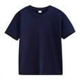 thumbnail image 4 of yocbz Toddler Boy T Shirt Toddler Boys Girls Short Sleeve Tees Soft Cotton T-Shirts Casual Crewneck Summer Top Navy,Size for 7-8 Years, 4 of 8