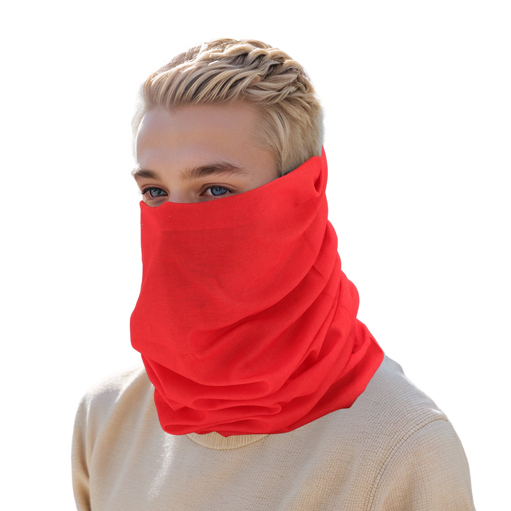 Unique Bargains Multi-function Face Scarf Mask 1 Pc Red