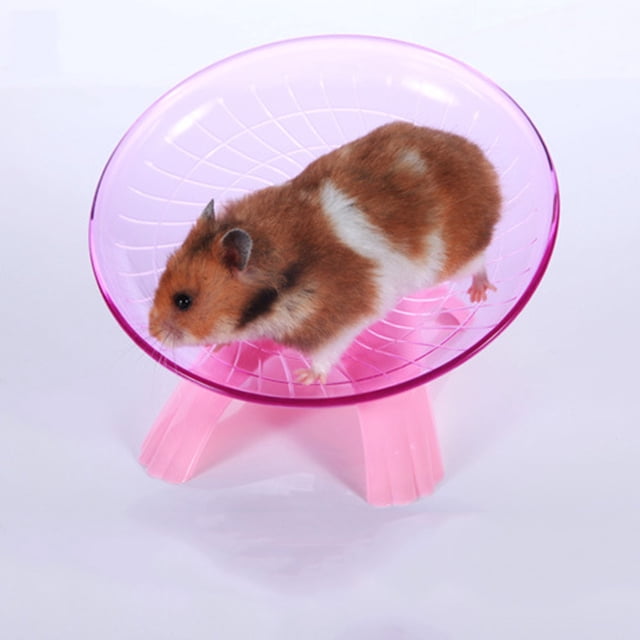 Pink Pet Hamster Flying Saucer Exercise Wheel Hamster Mouse Running Disc Toy