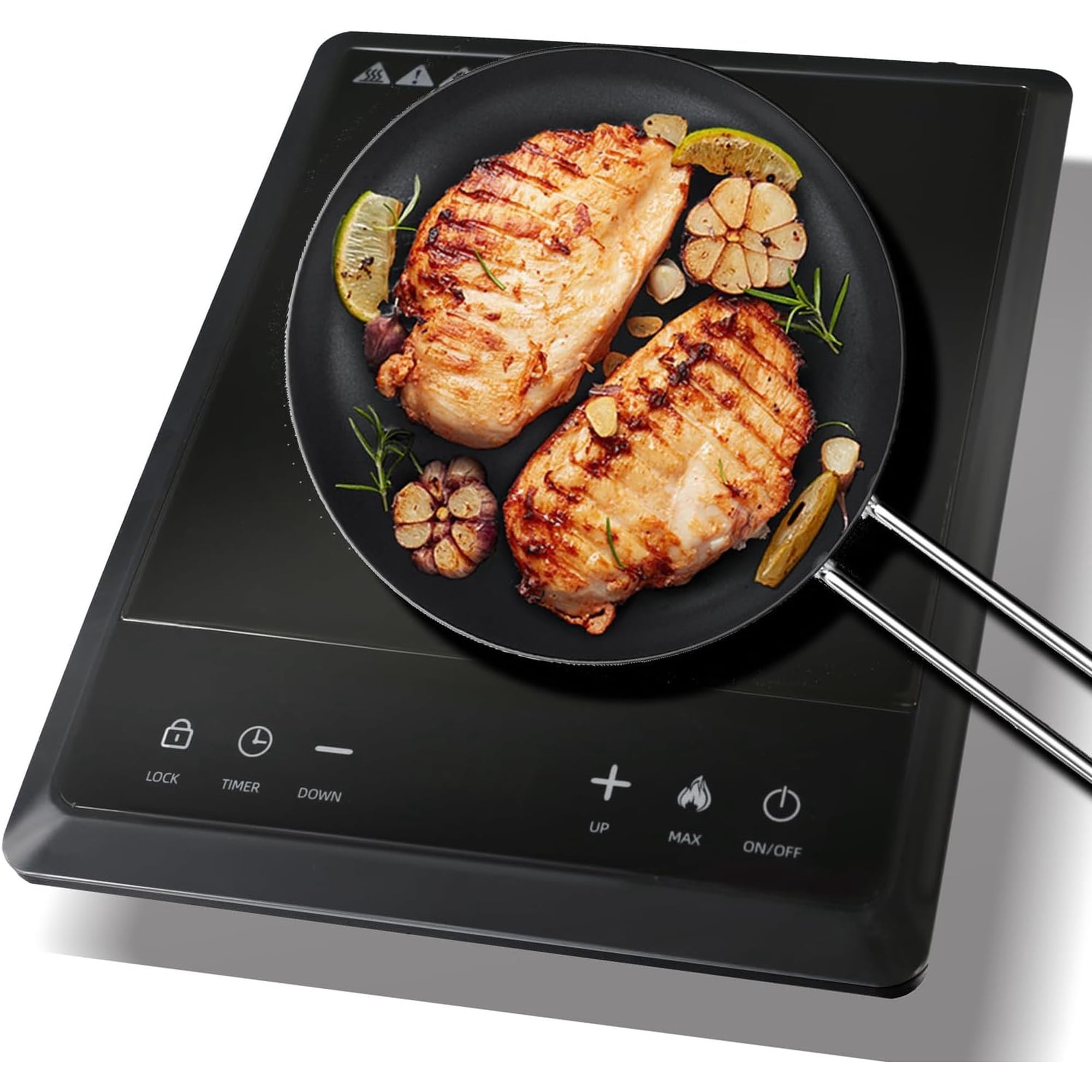 1700W Portable Induction Cooktop,Electric Induction Cooker and Burner,Countertop Hot Plate with 10-Level Adjustment,3-Hour Timer, Cooktop,and Safety Lock Feature,Black