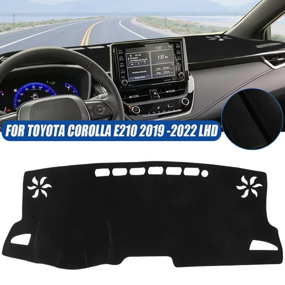 Custom Car Dashboard Cover Mat for Toyota Corolla E210 2019-2022, Sun Shade Dash Pad Instrument Panel Carpets Protector, Black