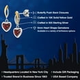 thumbnail image 2 of Gem Stone King 925 Silver and 10K Yellow Gold Red Garnet Earrings for Women | 2.00 Cttw | Gemstone January Birthstone | Heart Shape 6MM, 2 of 6