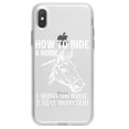 thumbnail image 1 of DistinctInk Clear Shockproof Hybrid Case for iPhone XS Max (6.5" Screen) - TPU Bumper Acrylic Back Tempered Glass Screen Protector - How To Ride a Horse - Stay Mounted, 1 of 5