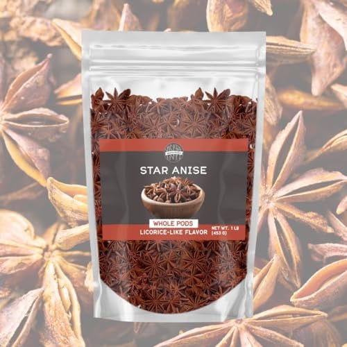 Birch & Meadow Whole Star Anise, 1 lb, Whole Pods, Teas & Baking
