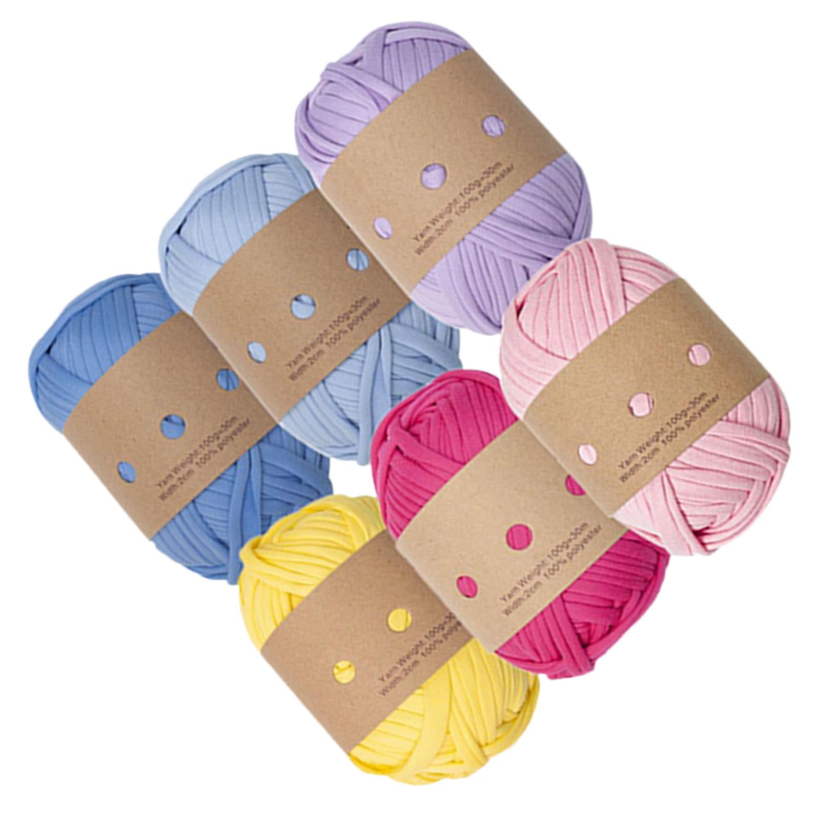 Wxqbjtam 6 Pieces Knitted Yarn Spaghetti 3M Cushion Elastic 6 Colors Rugs Home Decor Yarn A