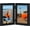 Black, variant on 4x4 Double Picture Frame, Hinged 2 Opening MDF Photo Frames with Plexiglass, Vertical Tabletop Stand, Black