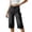 Black, variant on MLCDZ Womens High Waisted Stretch Wide Leg Loose Fit Breathable Denim Capri Pants Casual Below The Knee Length Jean Capris with Pockets