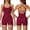 Wine Red, variant on AEXTO Two Piece Workout Sets for Women Criss Cross Tank Top Matching V Cut Shorts Gym Yoga Active Wear Outfits with Pocket