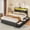 Black, variant on Satifur Queen Bed Frame with 6 Storage Drawers, Metal Platform Bed Frame with 2-Tier Storage Upholstered Headboard & LED, Built in Charging Station, Noise-Free, No Box Spring Needed, Black