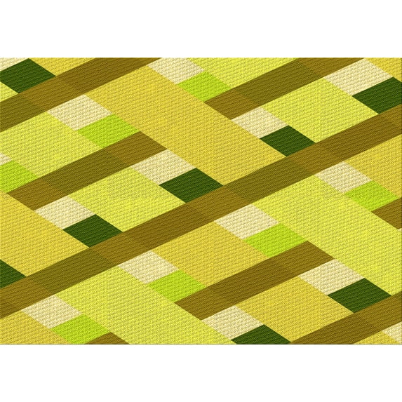 Ahgly Company Indoor Rectangle Patterned Banana Yellow Area Rugs, 8' x 12'