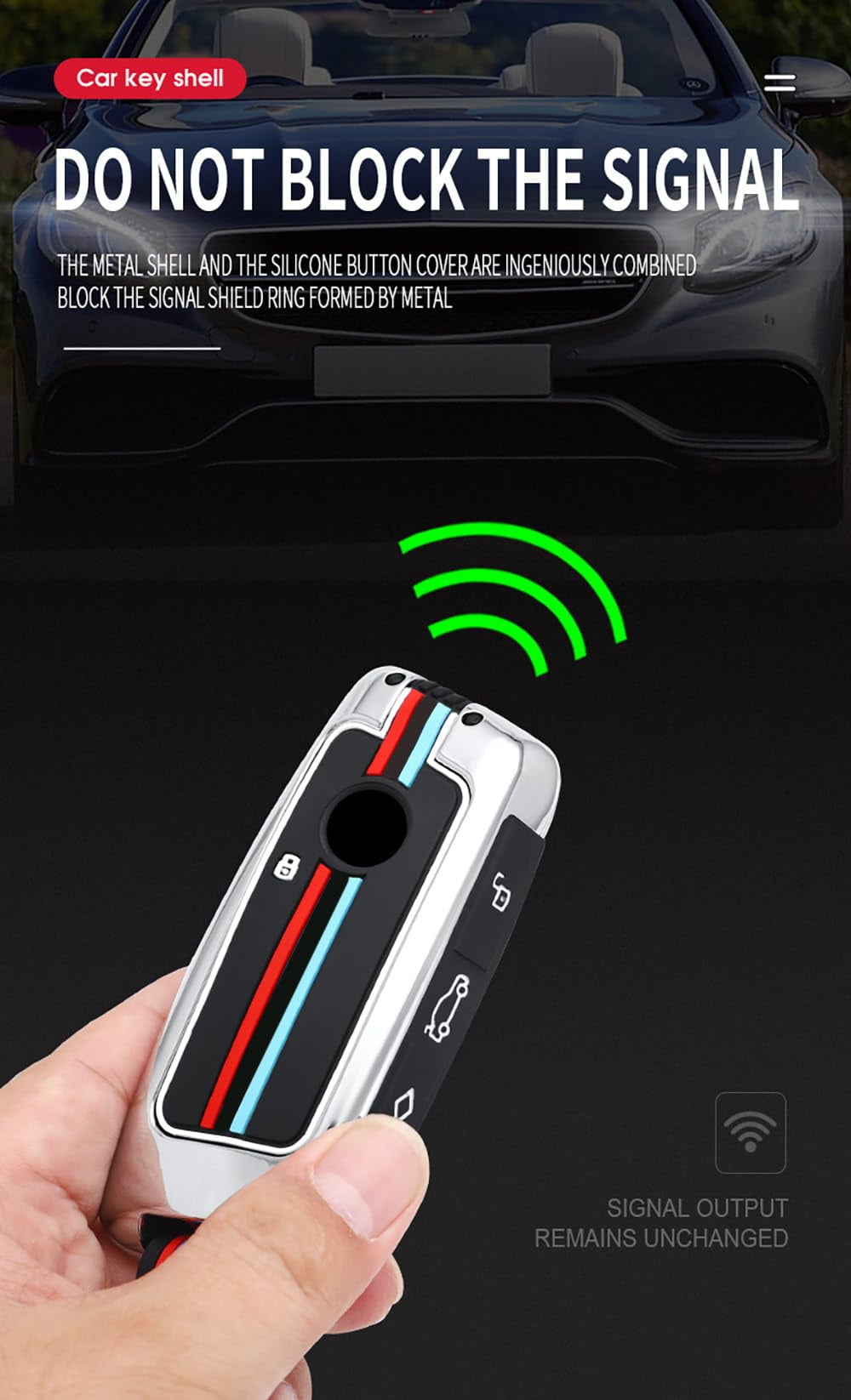 Key Cover Fit for BMW 2023 Key Fob Metal Key Case Silicone Car Key Shell Anti-fall Anti-Scratched Fit for BMW X5 X6 X7 IX XM I4 I7 3 Series 7 Series 740 760i Keyless Entry Remote