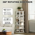 thumbnail image 6 of LIZHOUMIL 360° Rotating Shoe Organizer, 6-Tier Spinning Rack, White MDF, 55.9" Tall, 6 of 8