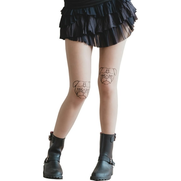 Light Nude Sheer Patterned Tights Pantyhose Pug for Women