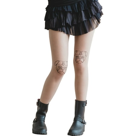 

Light Nude Sheer Patterned Tights Pantyhose Pug for Women