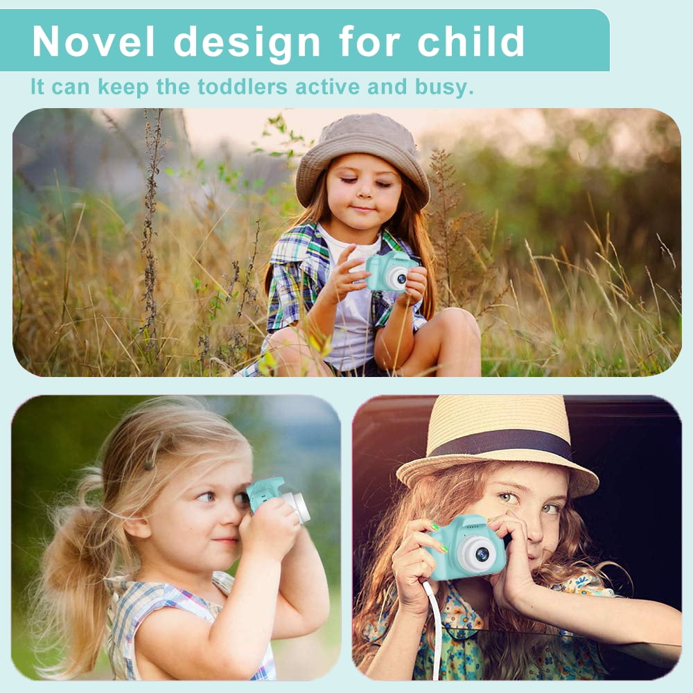 PayUSD Kids Camera 1080p HD Digital Video Camera for Kids 32gb Sd Card Mini Rechargeable Toddler Toys Christmas Birthday Festival Gifts for for 3-12 Years Kids, Green