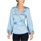 thumbnail image 1 of Blusa cruzada I-N-C Blusa con manga de Bluson para mujer Azul XS, 1 of 2