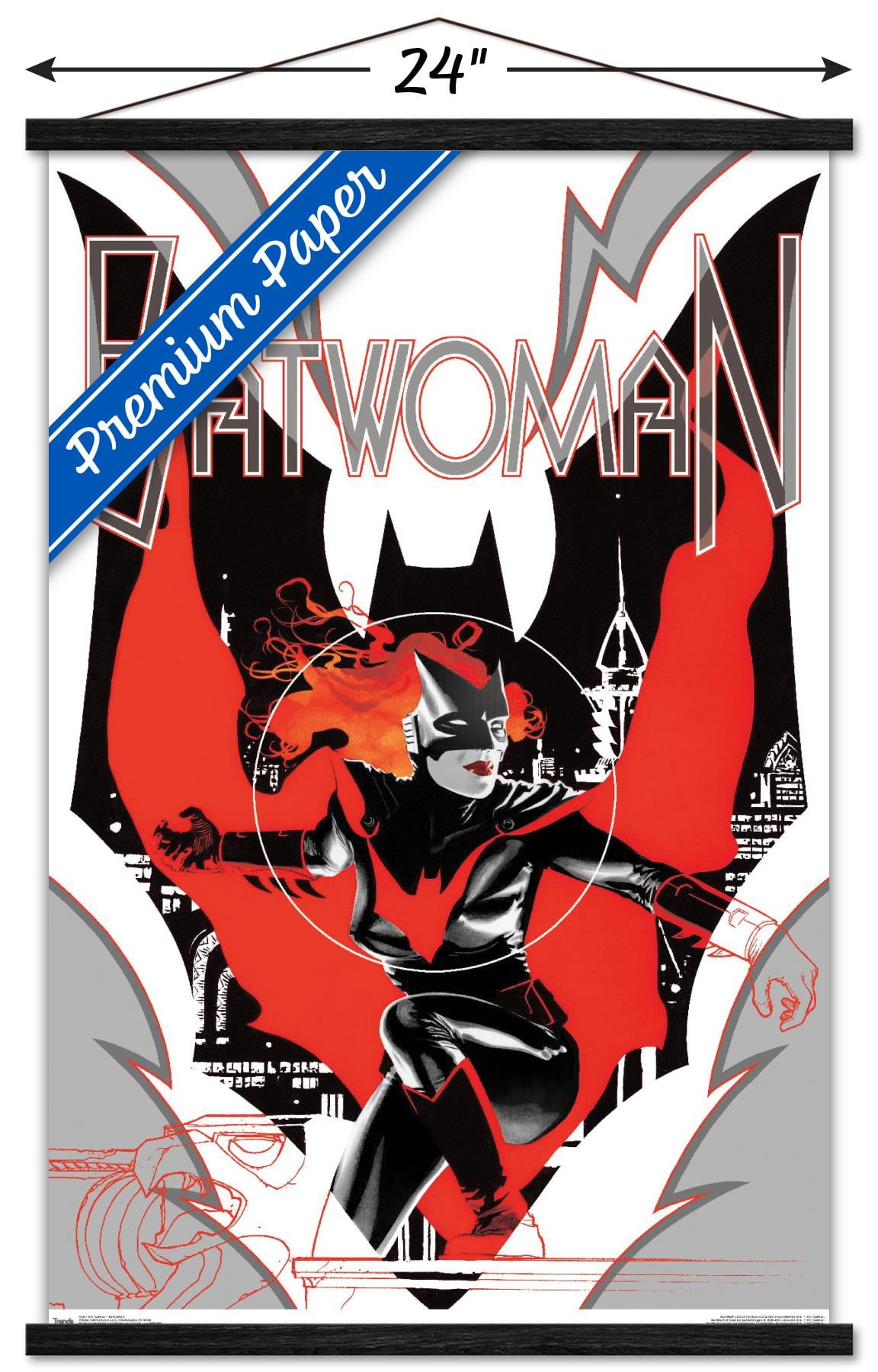 DC Comics - Batwoman Wall Poster with Wooden Magnetic Frame, 22.375" x 34"
