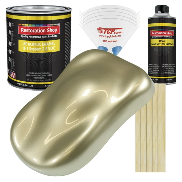 Restoration Champagne Gold Metallic Acrylic Enamel Auto Paint Complete Gallon Kit Single Stage High Gloss Com - Gold Car Paint Colors