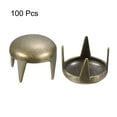 thumbnail image 3 of 100Pack 6mm Brown Round Dome Studs Metal Claw Beads Nailhead for Leather Craft Clothes Belt Bag Shoes, 3 of 6