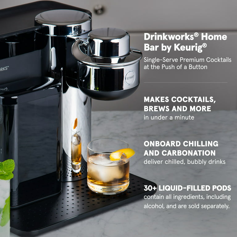 Drinkworks® Home Bar by Keurig, Single Serve, Pod-Based Premium Cocktail,  Spritzer & Brews maker, Black, Pods Sold Separately