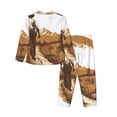 thumbnail image 2 of Uemuo Western Cowboy Countryside Pattern Womens Pajama Sets,PJ Set for Women,Pajamas for Women Logo,Long Sleeve Pajama Set for Women,Soft Long Sleeve Top With Pants-Large, 2 of 9