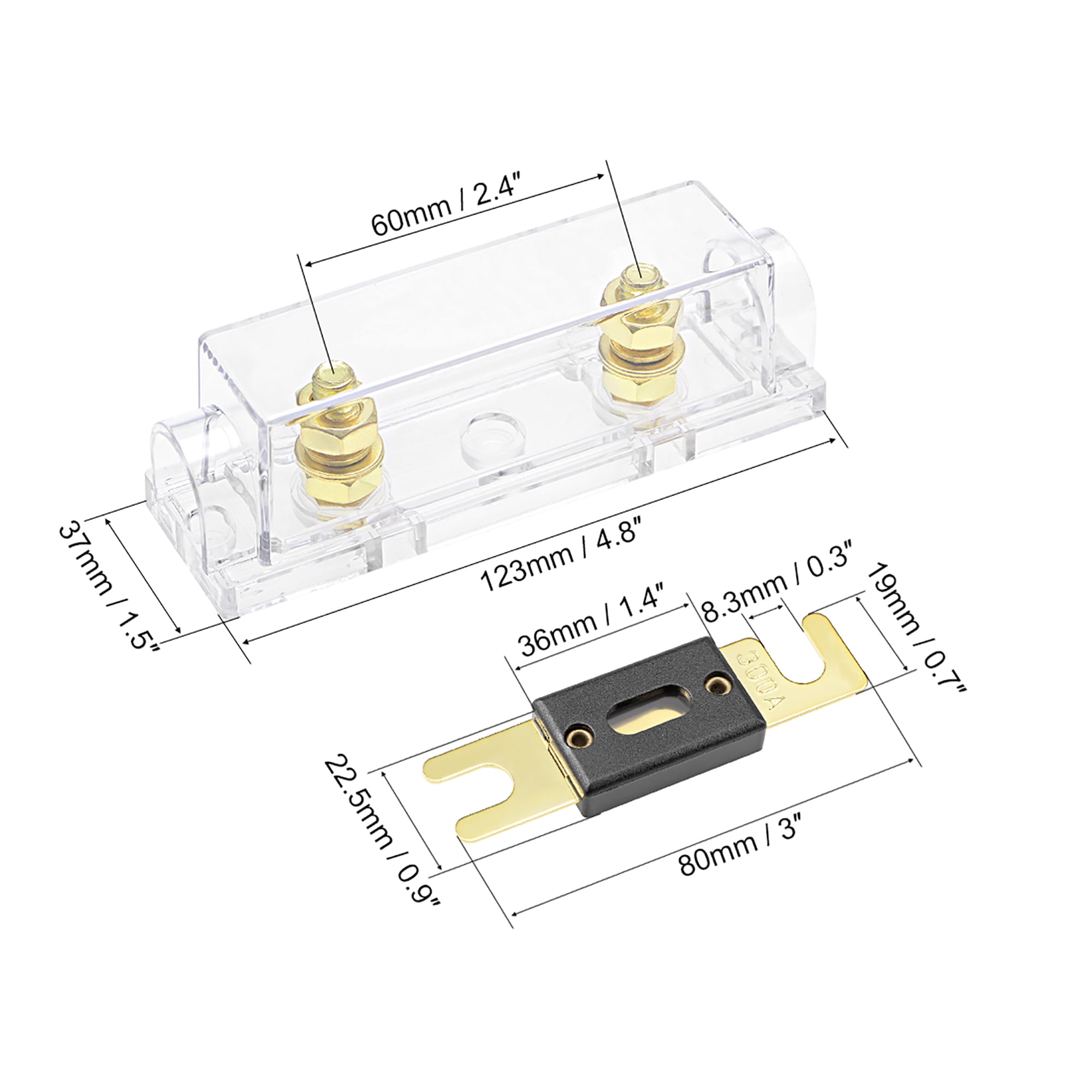 Buy Uxcell 300A 32 Volt ANL Fuse Holder with Fuse DC and Clear