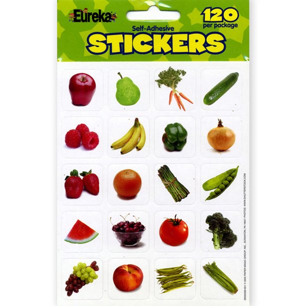 FRUITS AND VEGETABLES PHOTOS THEME STICKERS