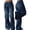 Dark Blue, variant on EMMIOL Women's High Waist Slim Fit Flare Jeans Y2K 90s Bell Bottoms Vintage Washed Denim for Casual,Streetwear