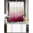 thumbnail image 6 of No Hook Cloth Fabric Shower Curtain with Snap in Liner, Pink Botanical Waterproof Shower Curtains Set with See Through Top Window, Spring Summer Farmhouse Retro Beige Bath Curtains Shower 54"x78", 6 of 6